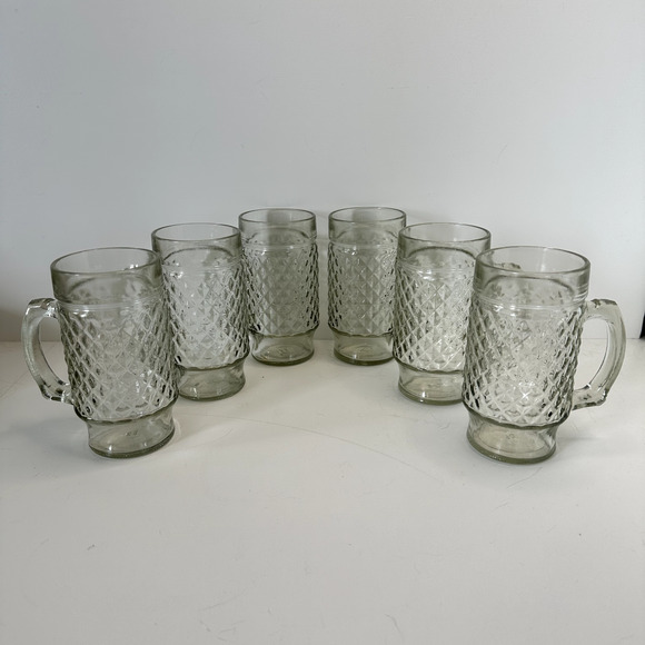 Vintage Beer Mugs, Root Beer Glasses, Set of 6 Large Glass Mugs or Beer Steins - Picture 5 of 11